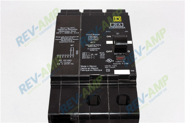 Square D EDB26020SA Molded Case Circuit Breaker