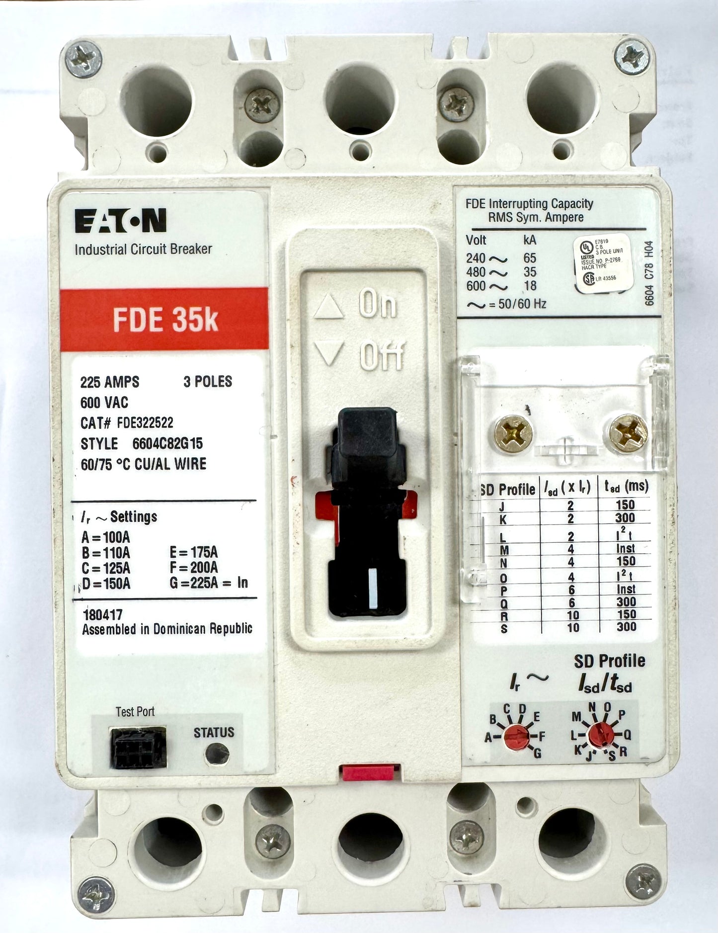 Cutler Hammer FDE322522 Molded Case Circuit Breaker
