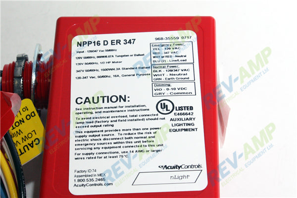 Acuity Controls NPP16 D ER 347