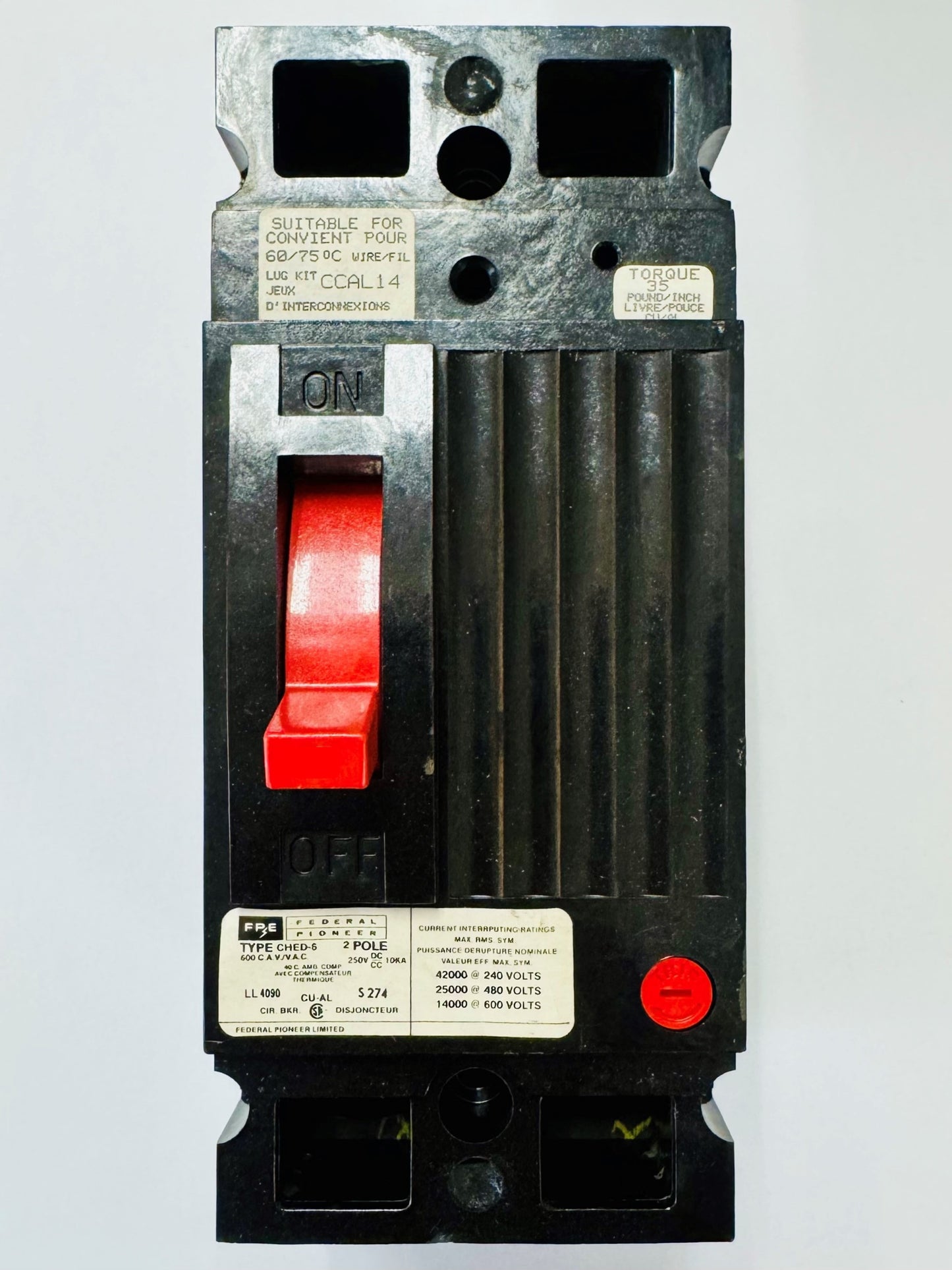 Federal Pioneer CHED126100 Molded Case Circuit Breaker
